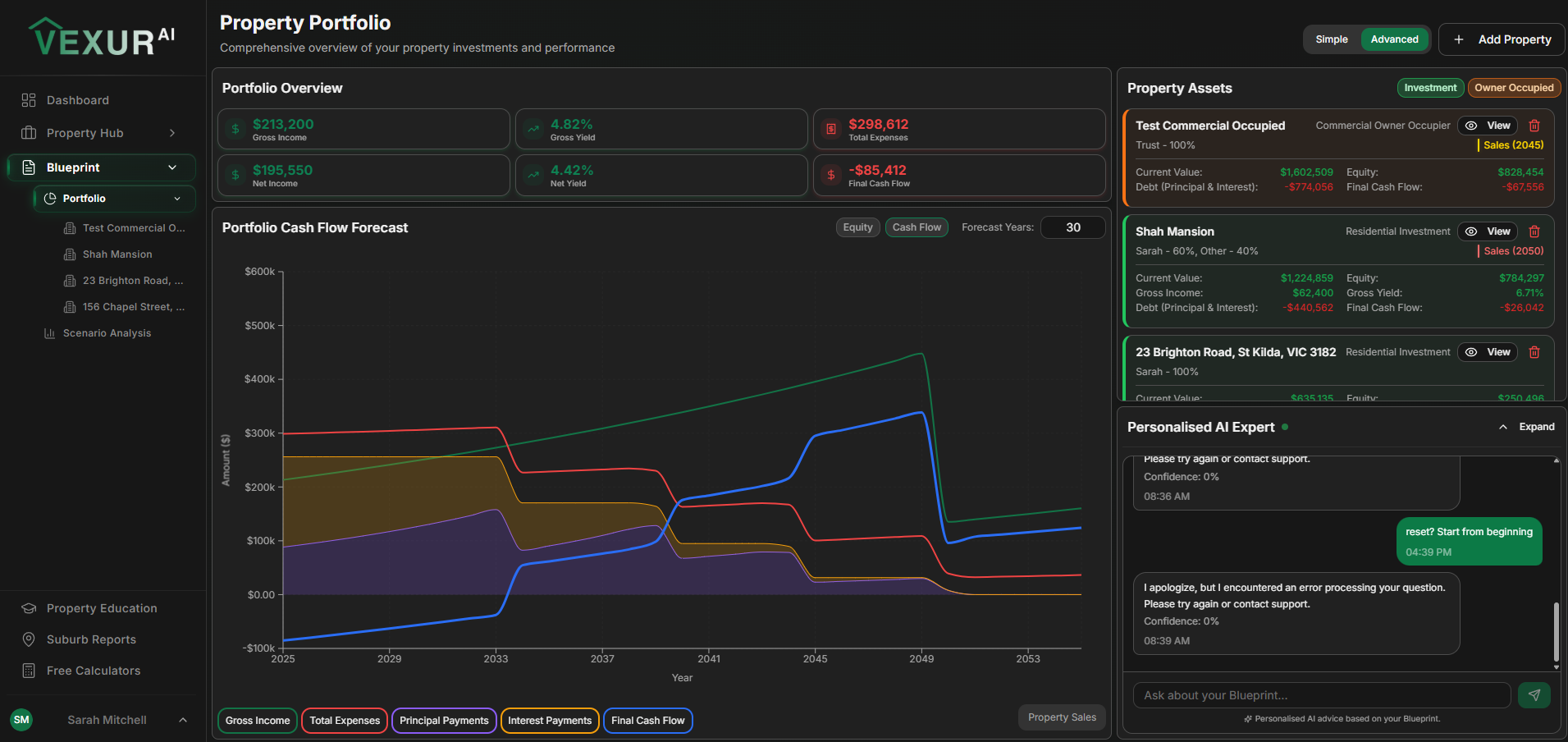 Portfolio Planning Dashboard - Property Portfolio Management